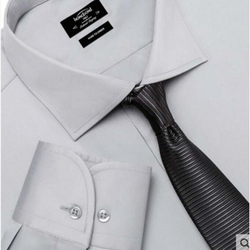 Pure Cotton Shirt Light Gray Formal Men Customize Shirt 